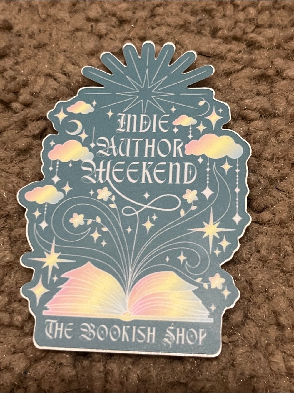 Indie Author Weekend Decorative Sticker - Blue with Rainbow Accents